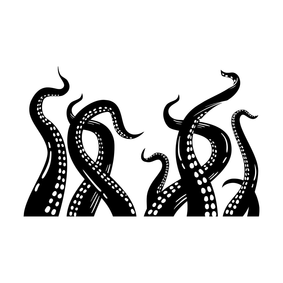 Octopus Tentacles Kraken Wall Stickers Paster Paper 32x49.4cm Equipped with Transfer Film kit Small Black