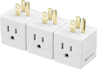Cable Matters [UL Listed] 3-Pack 3 Outlet Wall Adapter, 3 Outlet Power Cube, Outlet Splitter in White