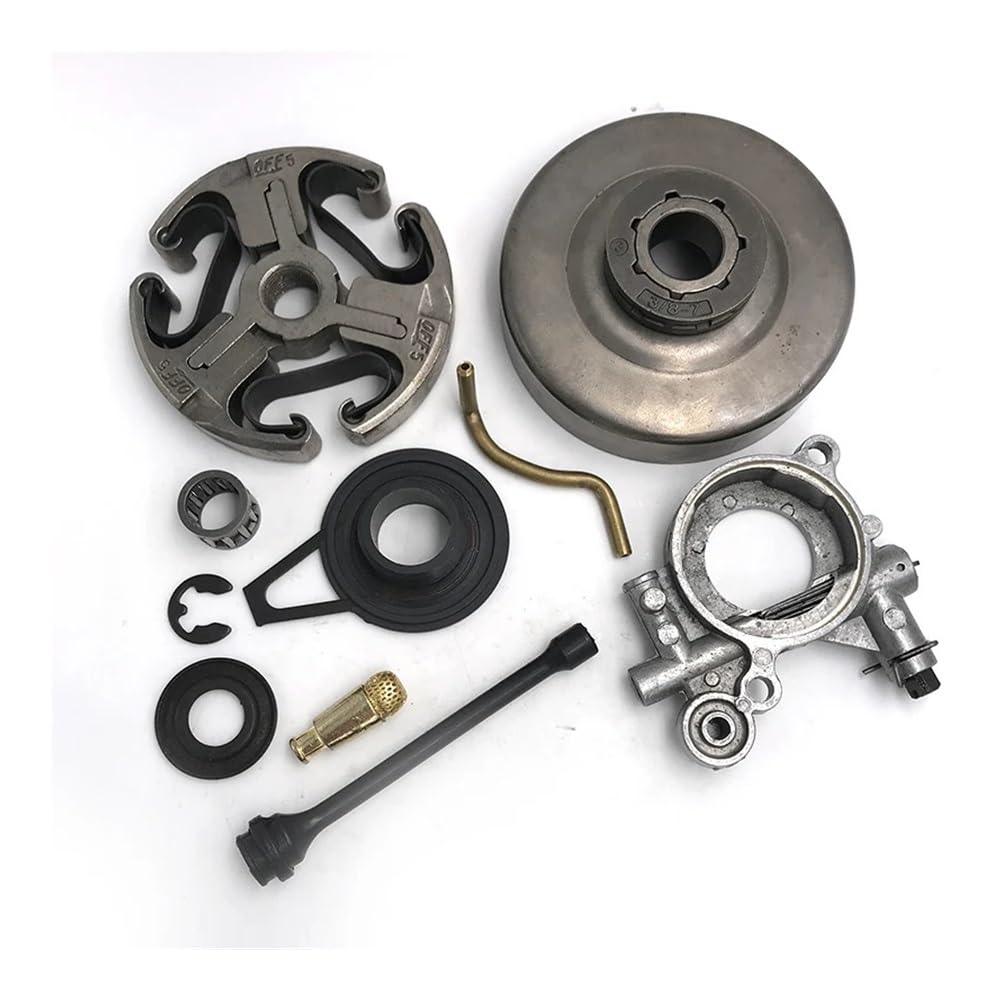 Kit filtre de pompe à huile 3/8"-7T et tambour d'embrayage pour tronçonneuse 362 365 371 372