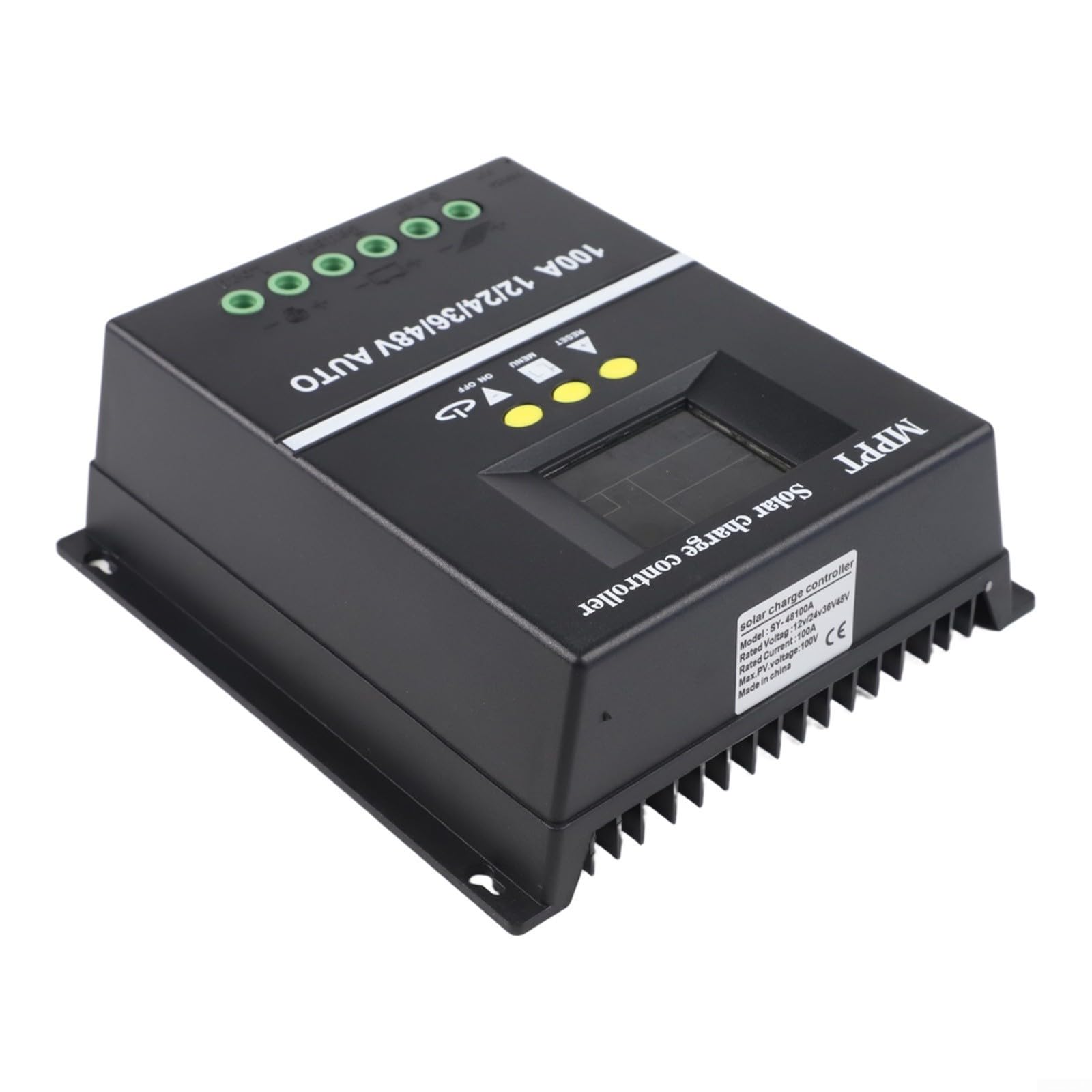 Régulateur de charge solaire, régulateur MPPT 100 A, 12 V 24 V 36 V 48 V écran LCD entrée 100 VDC pour système de panneau solaire