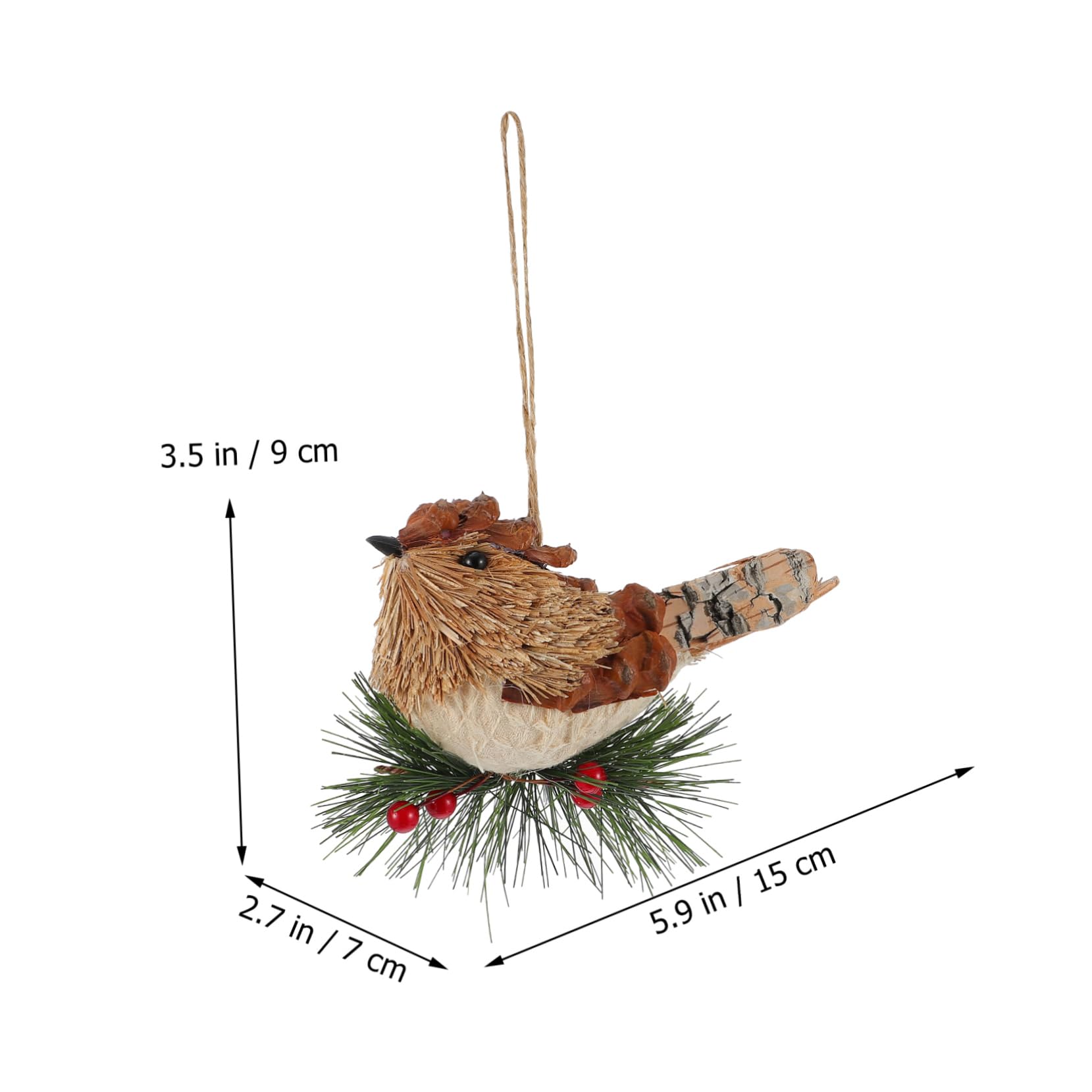 Alipis 4 Pz Ciondolo Uccellino Di Paglia Bolle 'albero Di Natale Ciondolo Da Appendere All'albero Di Natale Finto Di Pendente ' Di Paglia Di Legno
