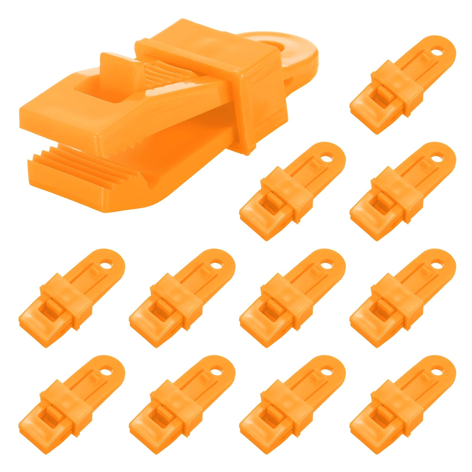 sourcing map 12 Pcs Tarp Clips Heavy Duty Grip, Tent Clip Secures Tarps for Camping Awnings Caravan Canopies Car Covers Swimming Pool Covers Boat Cover, Yellow