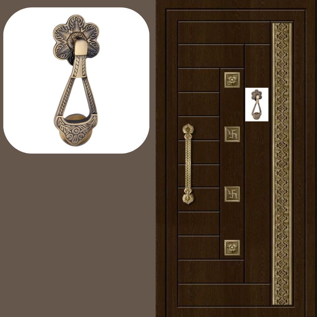 Decora Dora Beautiful Door Knocker in Brass with Antique Finish (Long_Antique) 4