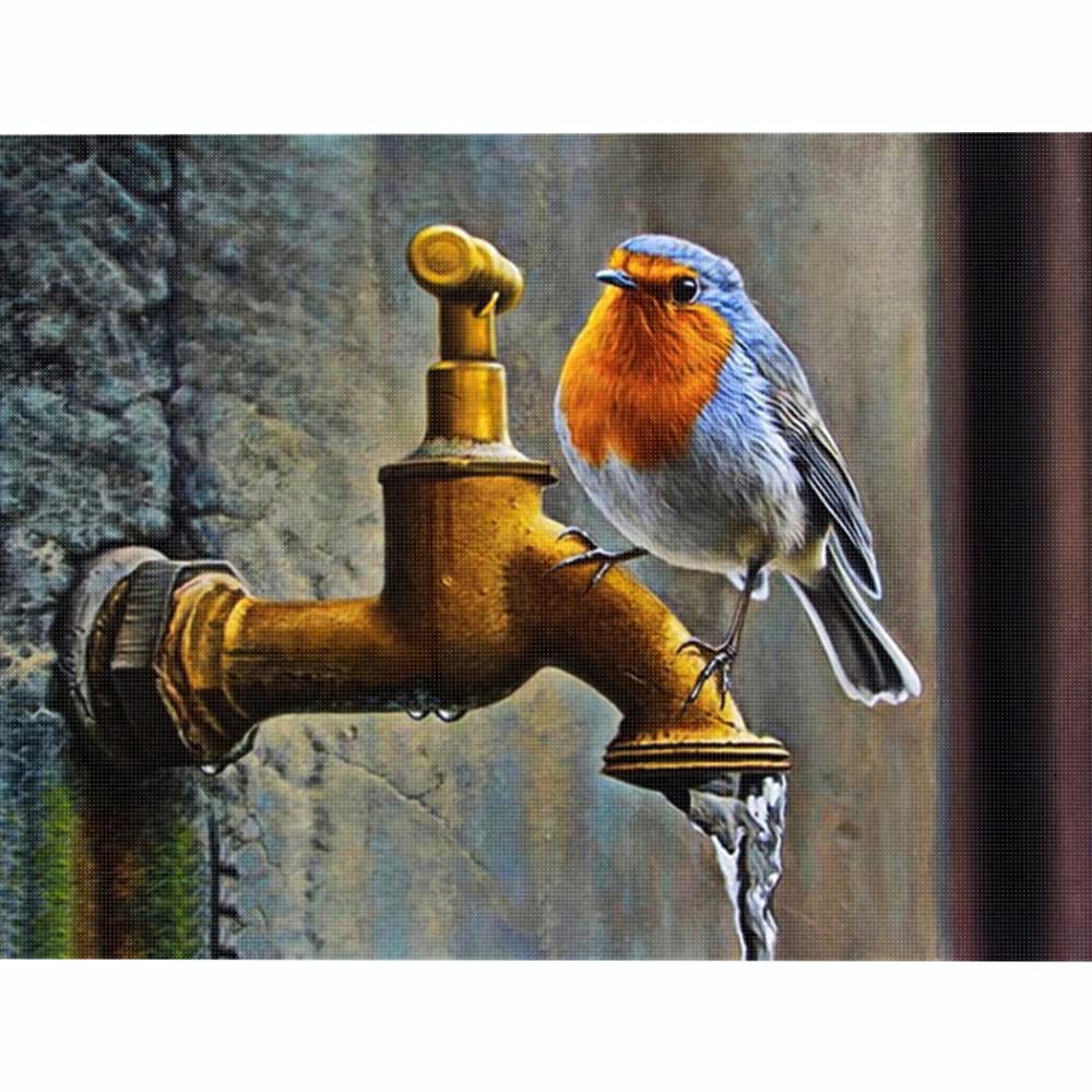 Cross Stitch Kits for Adults Beginners Gifts pre Printed Robin for bedrooms DIY 11ct Stamped Cross Stitch kit Canvas Handmade Needlework UK Funny Easy Home Wall Decoration