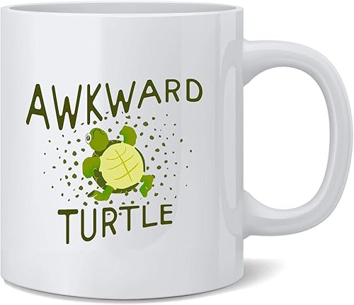 Poster Foundry Awkward Turtle Funny Meme Taza de café de cerámica Taza de té divertido regalo de 12 onzas