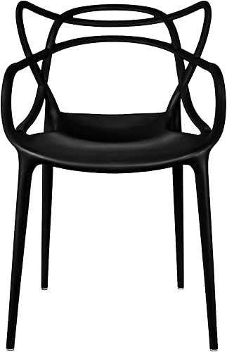 Miniatura 4 de 2xhome Silla de comedor moderna  Silla auxiliar apilable para interiores o exteriores  Plástico resistente a la intemperie para cocina, patio,