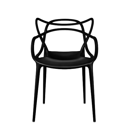 2xhome Modern Dining Chair | Stackable Indoor or Outdoor Entangled