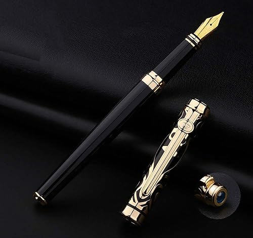 Miniatura 6 de Duke Sapphire - Pluma estilográfica con borde dorado con convertidor de recarga de tinta en caja de regalo de lujo para firma y colección empresarial