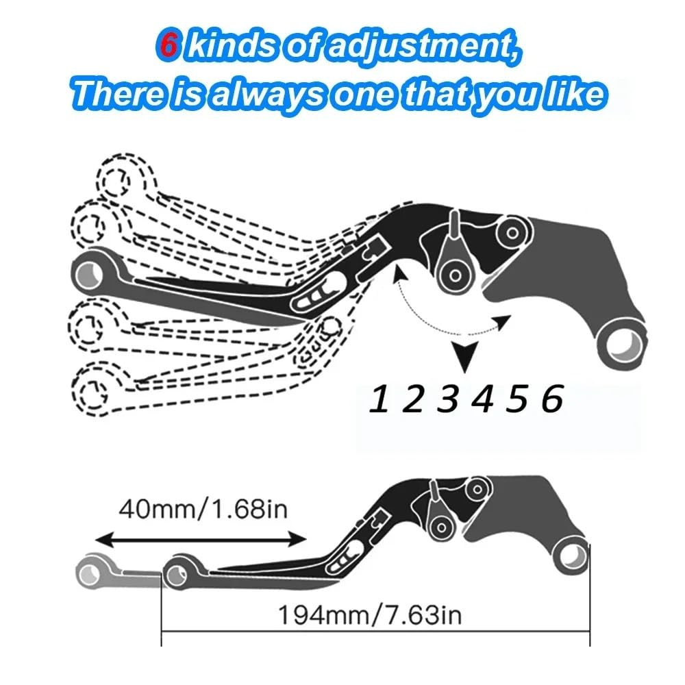 Leva Frizione Freno MT-07 MT07 2018-2020 CNC Pieghevole Regolabile Estendere Blu Accessori Moto Manubrio
