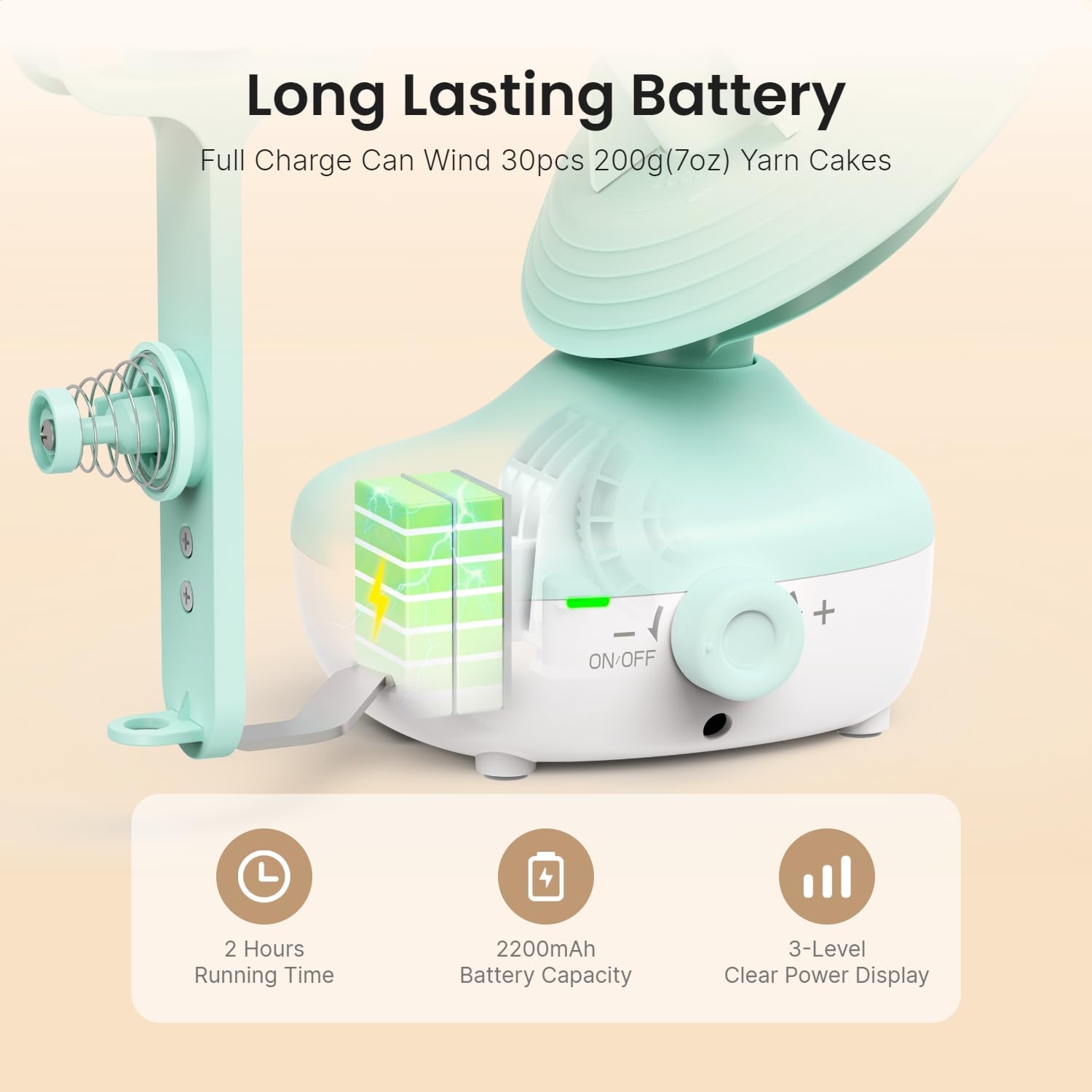 Bobinadora de Hilo sin cable, Mini Eléctrico Enrollador de Lana para Punto y Ganchillo, Enrollador de ovillos Eléctrico, Gran Capacidad 10 onzas Hiladora para Hilos de Lana, tejedores y ganchilleros