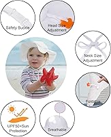 Vista 46 de SimpliKids Sombrero de sol para bebé de ala ancha con protección solar UPF 50+ UV Ray Azul claro #1