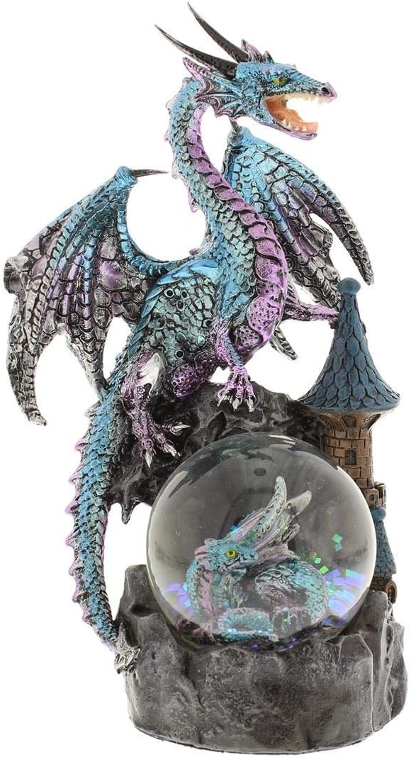 Figurines Dragons Nemesis Now Realm Protectors - Lot De 2 Dragons Violet 15cm Résine Peinte Main