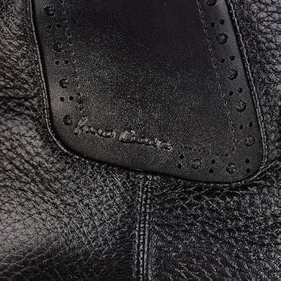FRANCO CUADRA Men's Chelsea Boots in Genuine Deer Leather Black G43VNBU