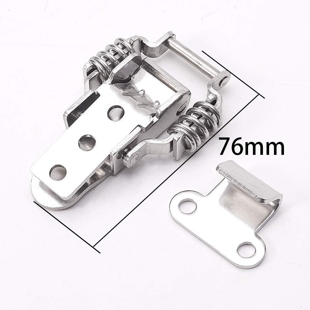 MroMax 8PCS Spring-Loaded Toggle Latch 2.99" Length 201 Stainless Steel Spring Toggle Lock Buckle Buckle Clip, Suitable for Cabinet Suitcase Trunk
