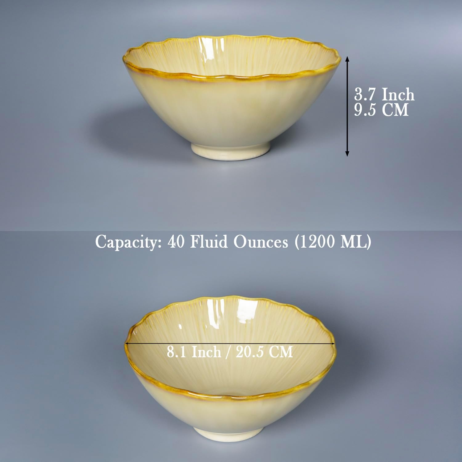 Ceramic Ramen Bowl, Cereal Bowls Set of 4, 40 oz Japanese Noodle Soup Bowls for Ramen Soup Pho Udon Asian Noodles Cereal Salad pasta, Large Noodle Bowls, Dishwasher Microwave safe, 8 Inch