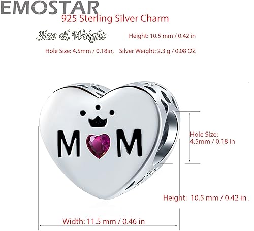 Miniatura 4 de Juego de dijes con texto en inglés "I Love You" para mujer, pulseras Pandora para mujer, dijes de corazón para mamá y la mejor mamá, juego de joyas