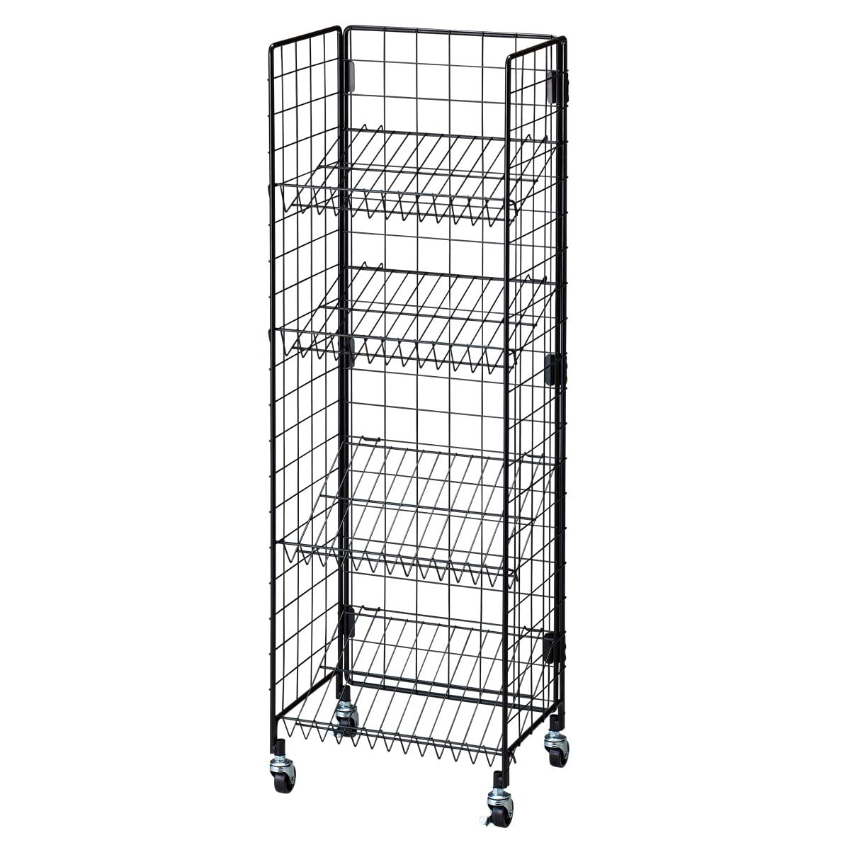 Amazon | 小型ネットラック 幅35×奥行25×高さ105.5cm 黒 【 メッシュ