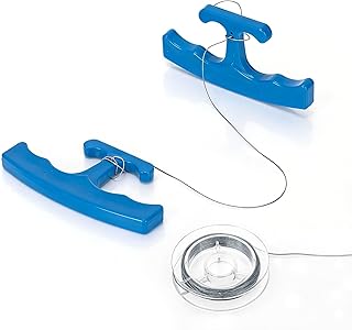 PSLER Blue Car Emblem Removal Tool, Plate Line Badge Remover - 1 Pair Kit with 5M High-Strength PE Cable for Vehicle Decal, Vinyl Wrap and Window Tint Installation