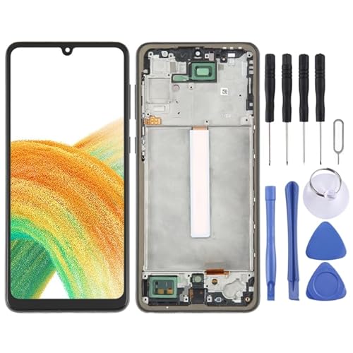 MKLSRWOING Cell Phone Replacement for Galaxy A33 5G SM-A336 6.36 inch OLED LCD Screen Digitizer Full Assembly with Frame Telephone Accessories