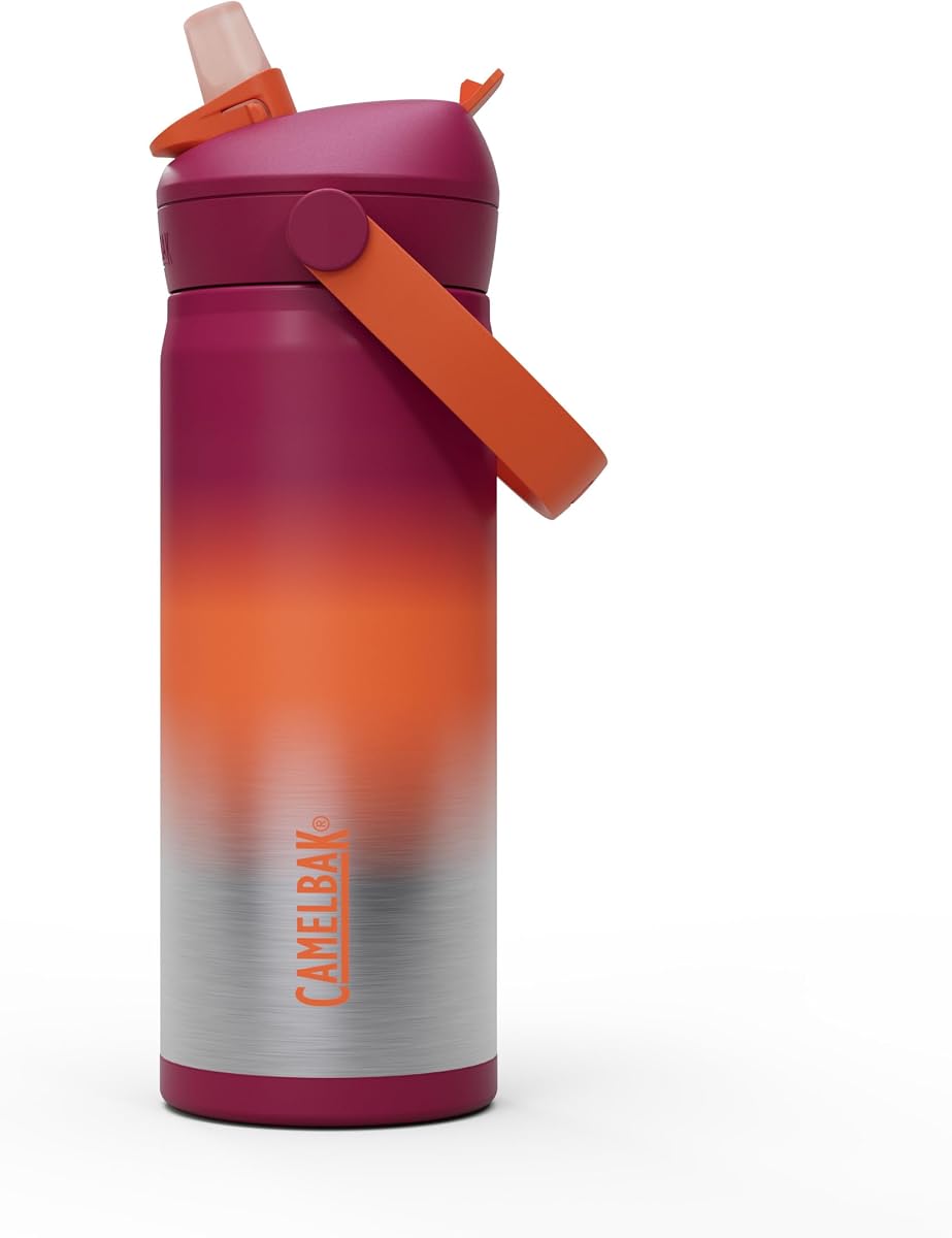 Botella de agua con válvula de mordida de acero inoxidable para niños Thrive Flip Straw | Bebida fácil que los niños pueden dominar, refresco frío durante todo el día, diseño para padres que reduce el desorden