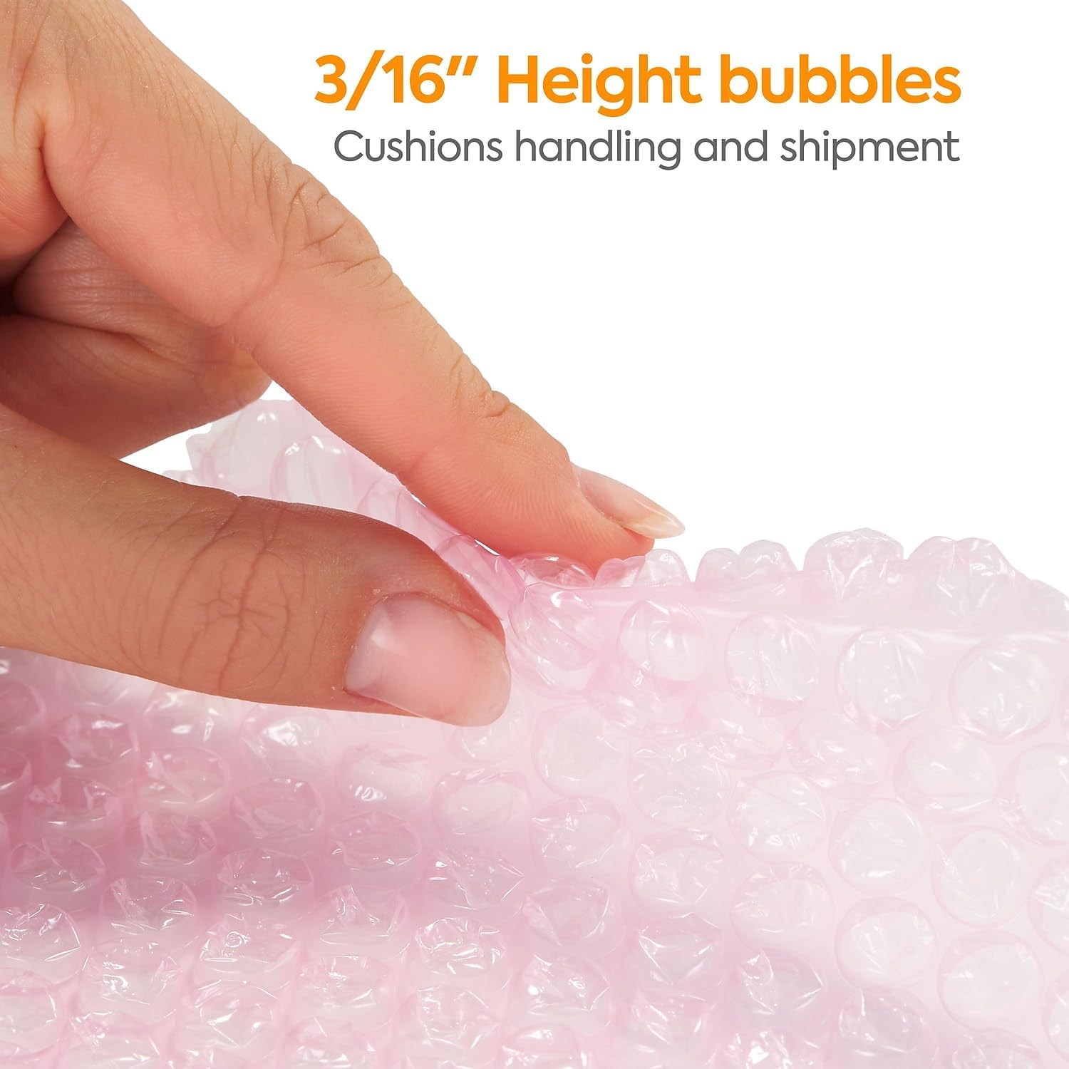 Staples 3/16” Anti‑Static Bubble Cushioning Roll, 12” x 175’, Pink Anti‑Static Wrap for Electronics & Fragile Items