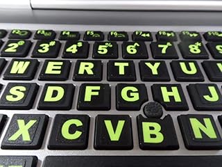 Sovereign GA Keyboard Stickers with Luminescent Inlays Plus White USB Light. Extra Large Symbols. Keysticker Inlays (Not Printed). Will Not Wear or Fade. U.S. English Laptop & PC