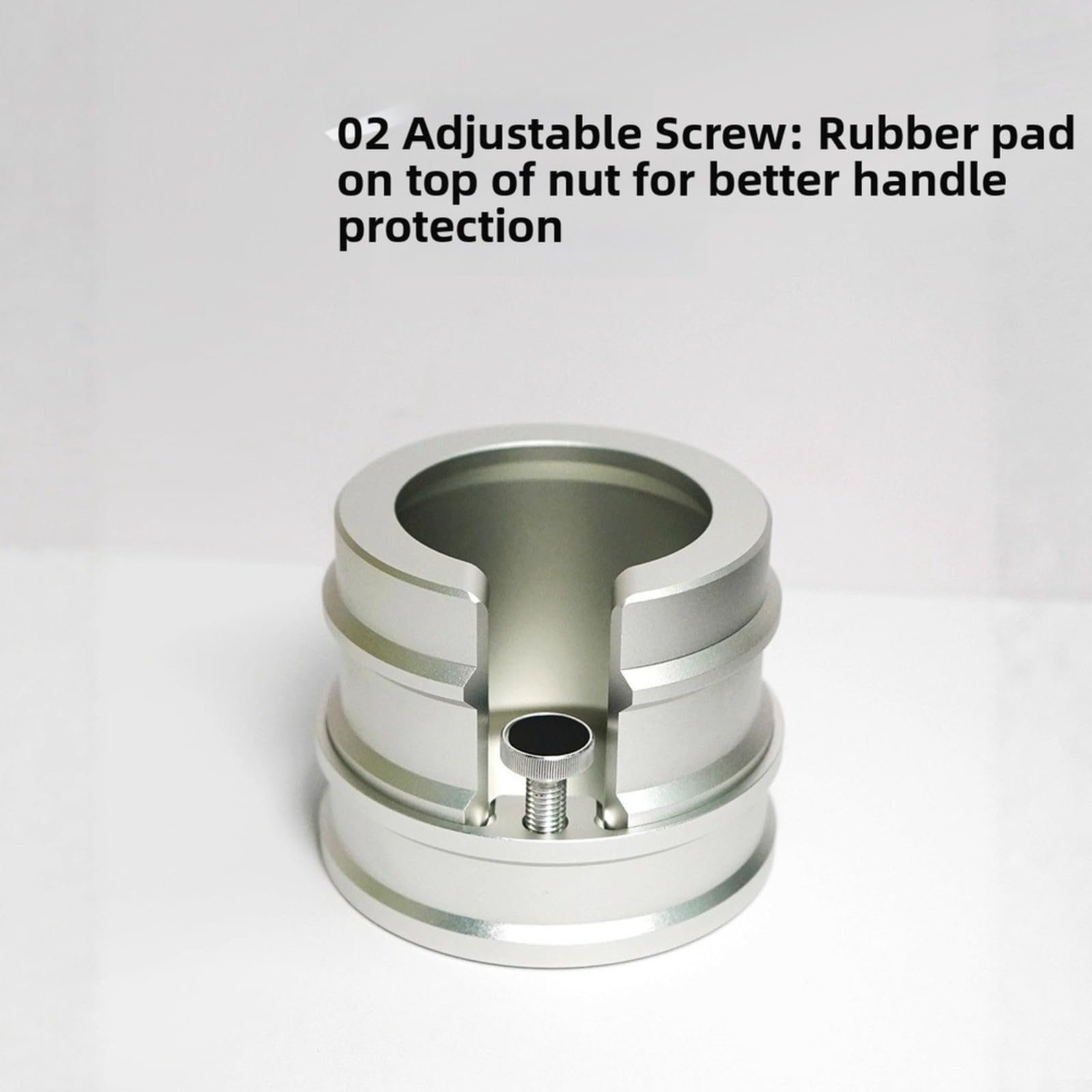 Supporto per caffè in lega di alluminio per portafiltri da 51 53 54 58 mm, base in silicone antiscivolo, vite regolabile per proteggere dai graffi, nero