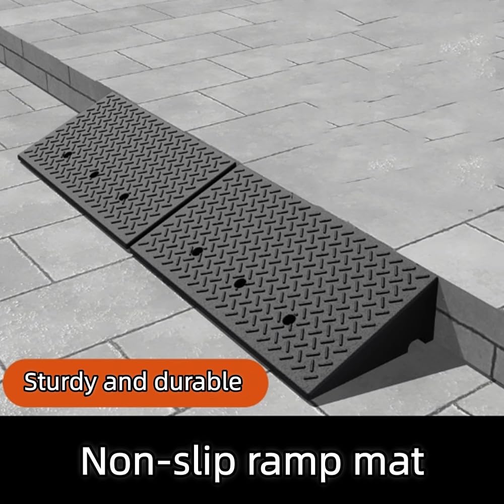 Rampe De Seuil De Garage 5cm 9cm 12cm 15cm Rampe De Trottoir en Caoutchouc Antidérapant, Rampe De Bordure pour Fauteuil Roulant, Allée, Véhicule(100x30x10cm/39.37x11.81x3.94in)