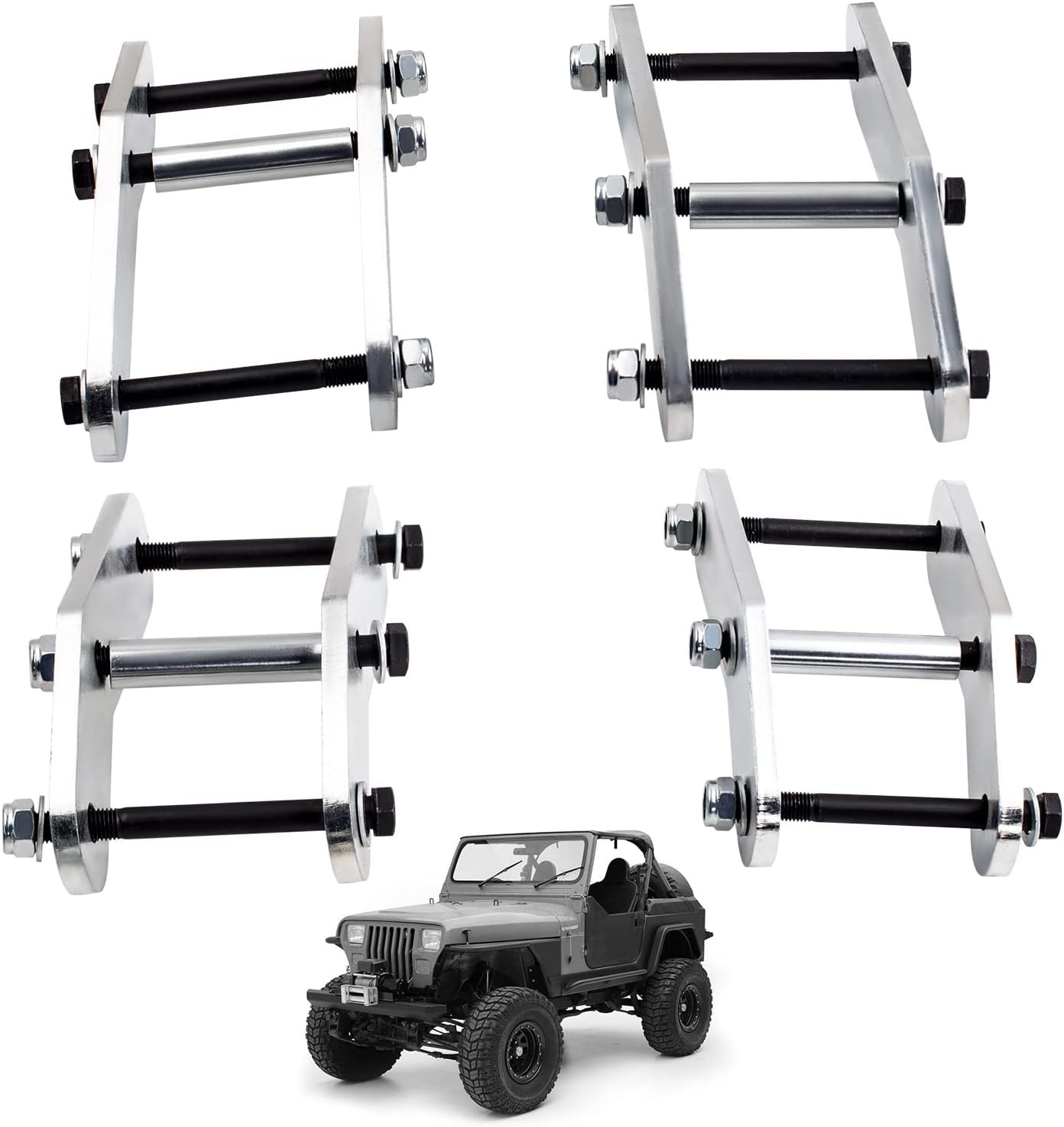 maXpeedingrods 1.25" Lift Kit for Jeep Wrangler YJ 1987-1995, Suspension Leaf Spring Shackle Lift Kit