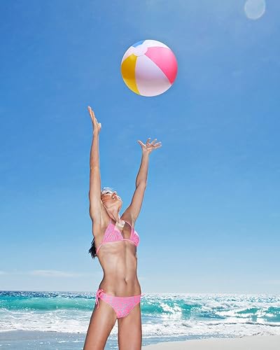 Miniatura 4 de PENTA ANGEL Pelotas de playa, 2 unidades, inflables/inflables de 12 pulgadas, globo del mundo en la piscina, regalos de fiesta, juego de agua para