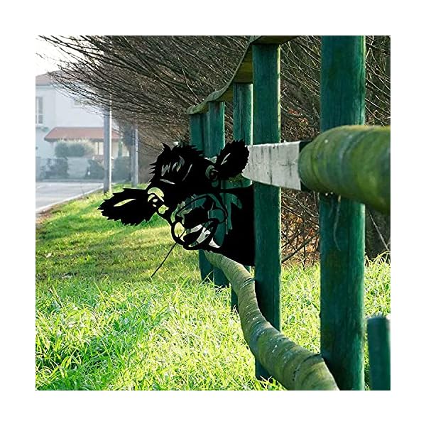 Peeping cow metal art farm garden decor garden fence decoration outdoor decoration for farmhouseyardlawn  urban country home decor