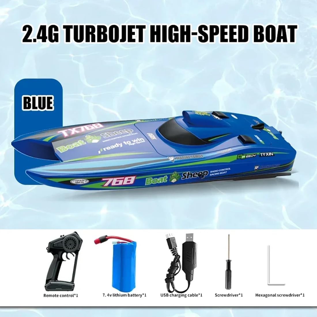 NULA Barco teledirigido para adultos, 30 km/h, barco teledirigido rápido sin escobillas, 2,4 GHz, turbo impermeable, para lagos, piscinas de agua salada, lancha rápida RTR, regalo de juguete para
