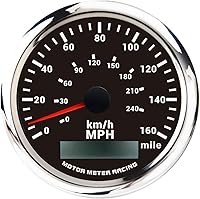 Vista 20 de MOTOR METER RACING W Pro 85mm 3-3/8" Velocímetro GPS Digital Odómetro 200 MPH/300 KMH Impermeable Dial Blanco LED Rojo para Coche Camión Marino