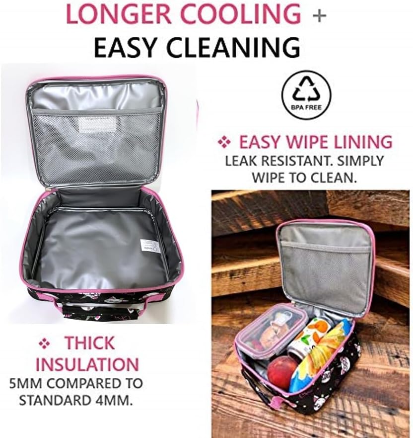 Miniatura 3 de Lonchera de unicornio con paquete de hielo para niñas, bolsa térmica para jardín de niños, escuela primaria, guardería, lindas cajas de contenedores