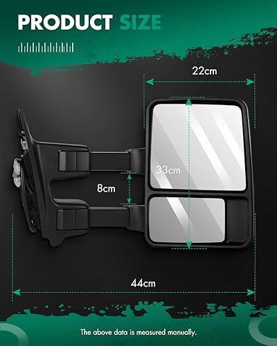 Miniatura 3 de SCITOO Espejos de remolque cromados para Ford 1999-2007 para Ford para F250/F350/F450/F550 Super Duty con par LH RH Power Adjusted Heated Turn