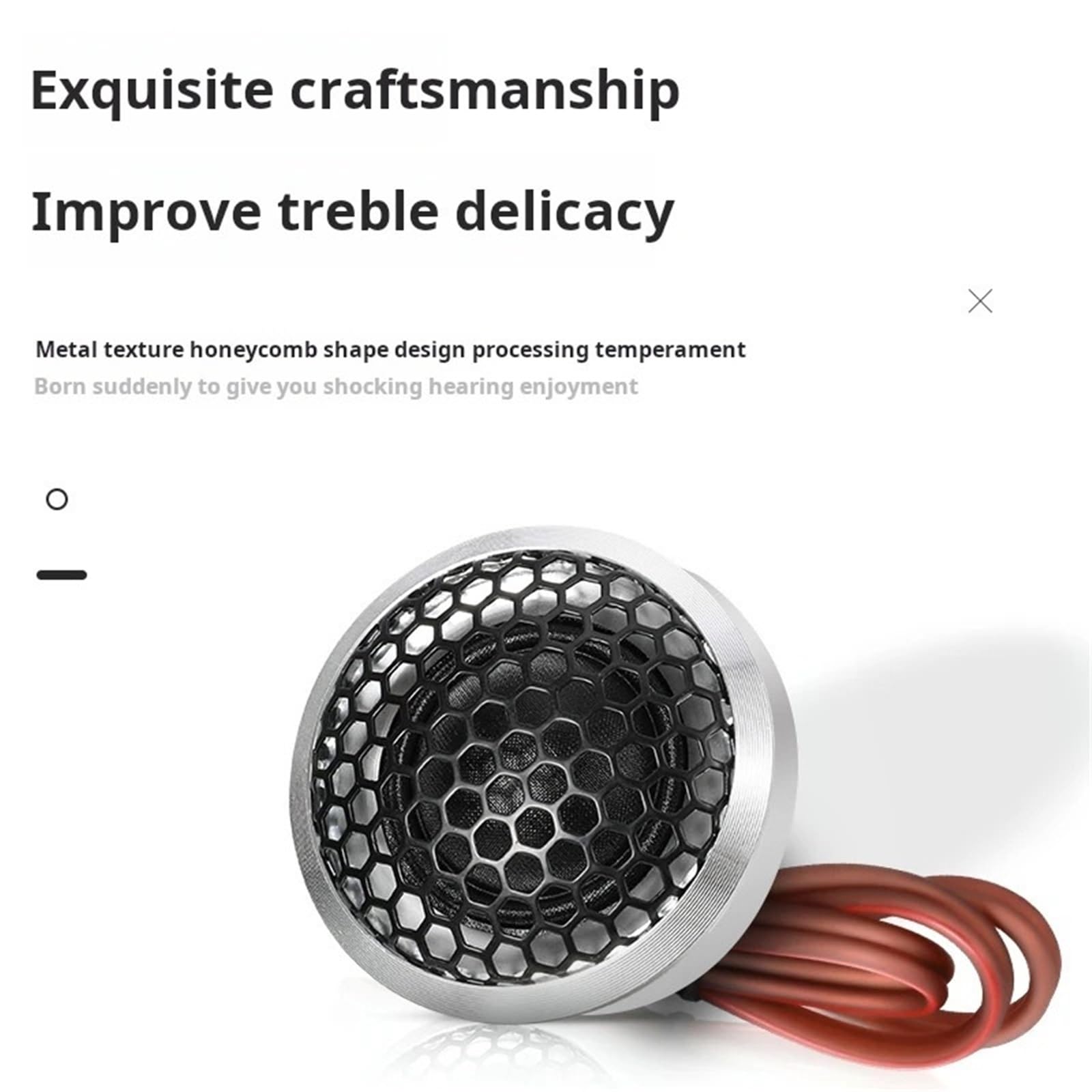 Altoparlante Tromba Altoparlanti per frequenze alt Altavoces tweeter para coche 2024, bobina móvil de 25 mm, potencia máxima de salida de 120 W, sonido de resolución y calidad de audio.