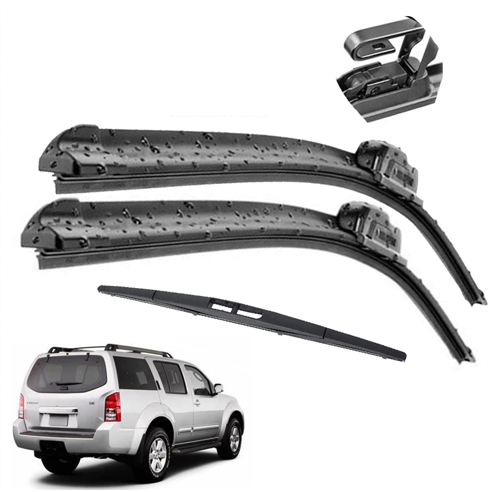 Juego De Escobillas Limpiaparabrisas Delanteras Y Traseras De 24 "+ 18" + 12 ", Parabrisas De Coche, Ventana Para Nissan Para Pathfinder R51 2005-2012 Parabrisas