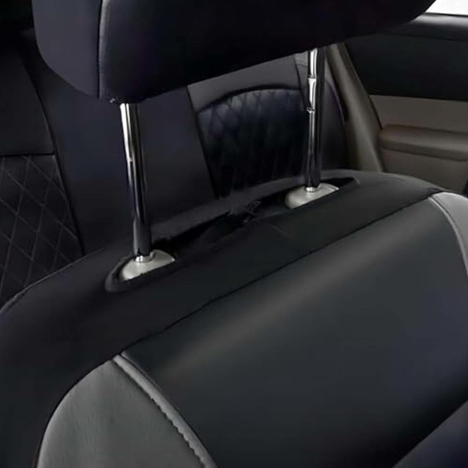 Auto Sitzbezüge Sets für Toyota Yaris (2005-2010) Toyota Yaris (2005-2010),PU Leder Autositzbezüge Vordersitze Rückbank Wasserdicht Allwetter Wasserdicht Innenraum Zubehör,D/Grey