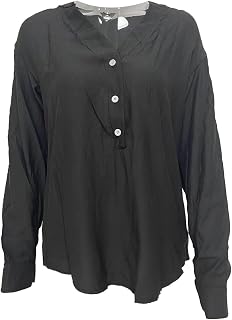 Silunma2021 Women's V-Neck Solid Color Chic Shirts Solid Color Soft Button Down Shirts Plus Size Stylish Soft Tops