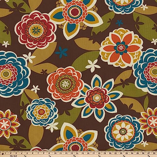 Pillow Perfect Floral Indoor/Outdoor Sofa Setee Swing Cushion, Tufted, Weather, and Fade Resistant, 19" x 44", Brown/Orange Annie, 1 Count