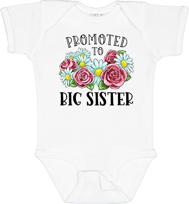 Amazon.com: inktastic Body de bebé promocionado a la hermana mayor con  flores : Ropa, Zapatos y Joyería