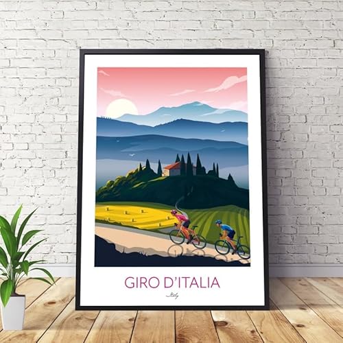 Nationcog Giro d'Italia Cycling Poster 12x18