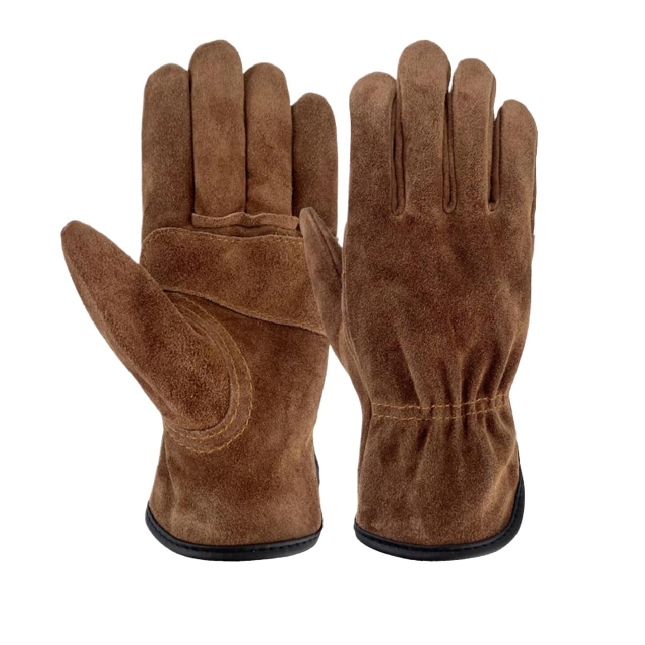 Compatible con guantes protectores for exteriores de piel de vaca con aislamiento térmico, anticortes, antiespinas, for acampar, montañismo, jardinería, poda, soldadura(M)