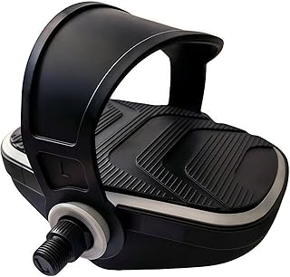 YBEKI 1 par de pedales premium para bicicleta estática con correa, husillo de 9/16 pulgadas (14,3 mm), pedales de bicicleta ajustables y antideslizantes para bicicleta de spinning, ciclismo de