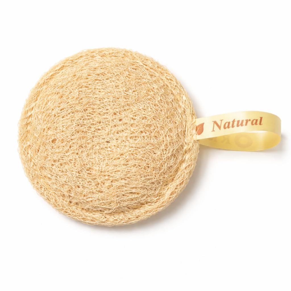 Natural Loofah CIRCLE SHAPE Bath Sponge with Hanging Loop, Exfoliating Body Scrubber for Shower, Smooth Healthy Skin (Pack of 1)-image-14