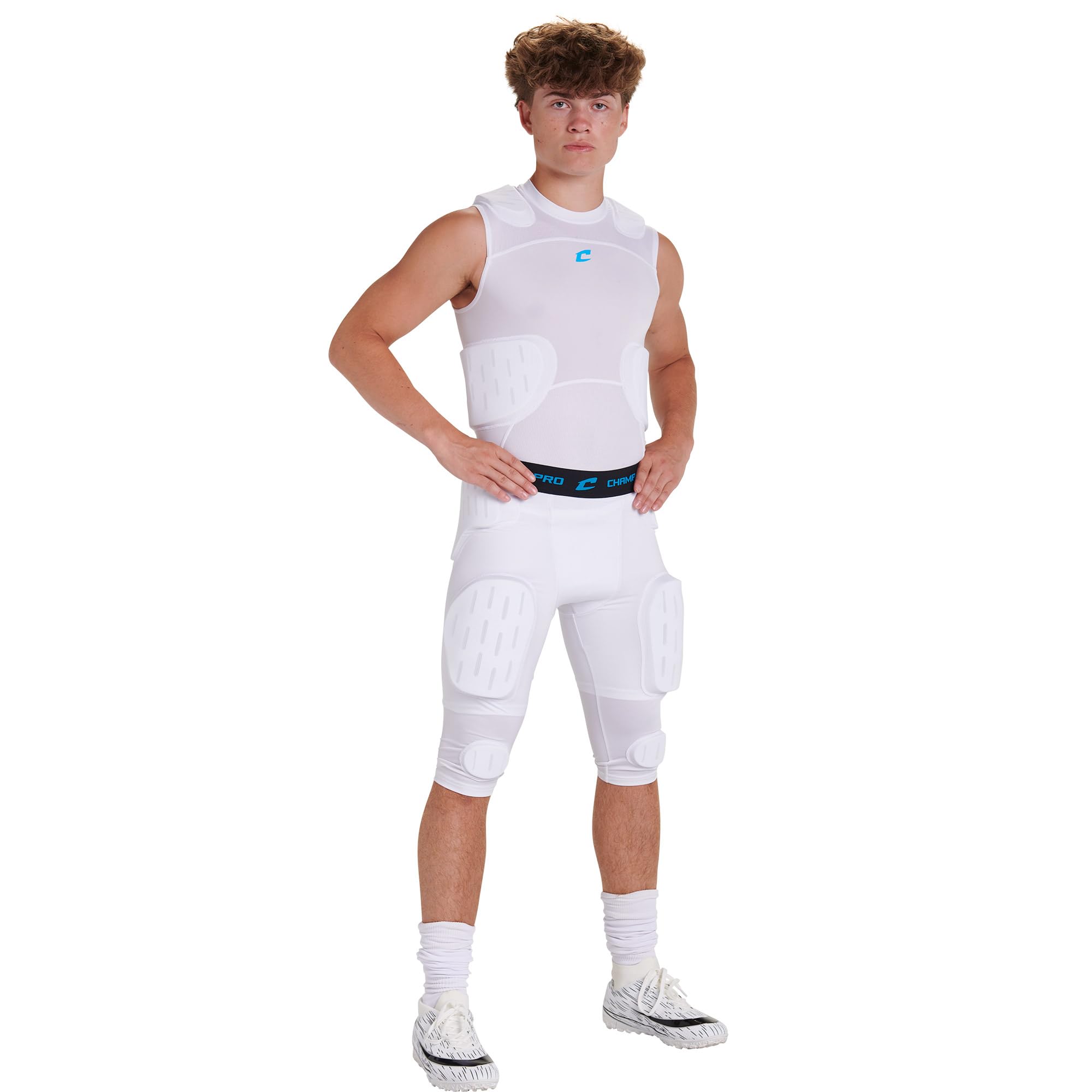 Champro Formation - Faja de 7 Almohadillas para Adultos XL Color Blanco