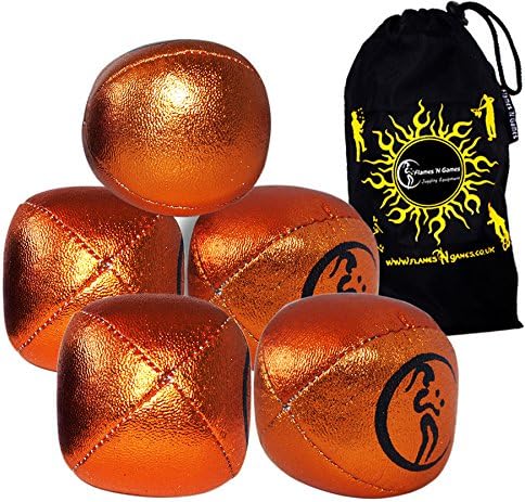 Flames 'N Games Metallic leather Juggling balls set of 5 - Image 3
