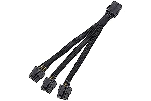 16 AWG PCI-e 8Pin to 3X 8(6+2)Pin Cable