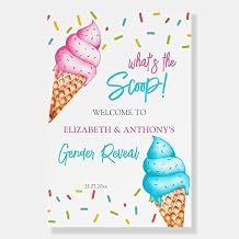 What's The Scoop Custom Gender Reveal Welcome Sign, Personalized Baby Shower Poster, Pink Or Blue Theme Party Decoration, Ice Cream Editable Printable Template Sign