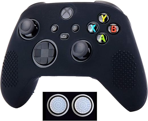 New World Silicone Cover Skin Case Protective Cover for Xbox Series X/S Controller -Black With Anti-Slip Surface- 2 Thumb Grips Free